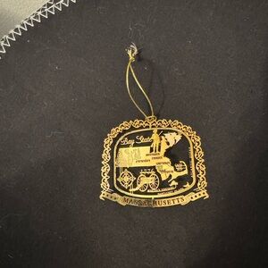 Massachusetts Gold Holiday Ornament